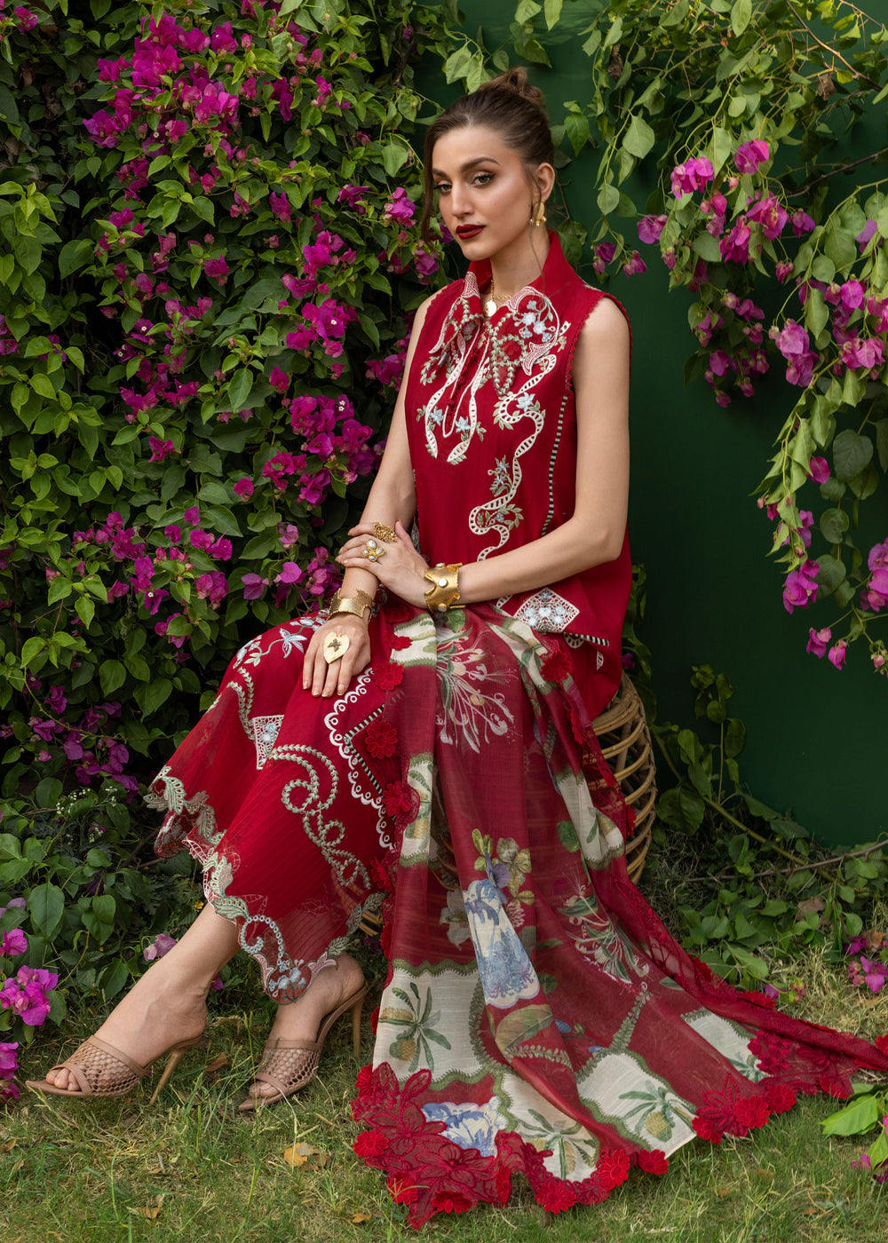 Saira Shakira | Bloom Lawn | ELISE 1B - Luxury Dress - available at Maria Faisal in UK and USA.