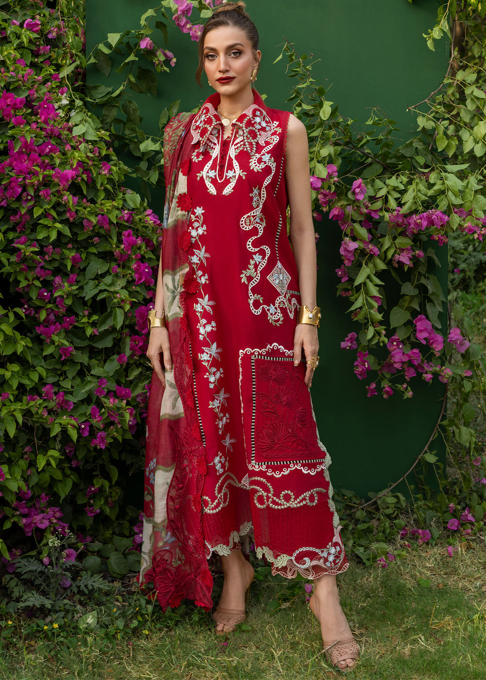 Saira Shakira | Bloom Lawn | ELISE 1B - Luxury Dress - available at Maria Faisal in UK and USA.