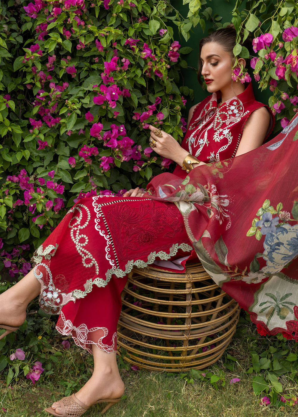 Saira Shakira | Bloom Lawn | ELISE 1B - Luxury Dress - available at Maria Faisal in UK and USA.