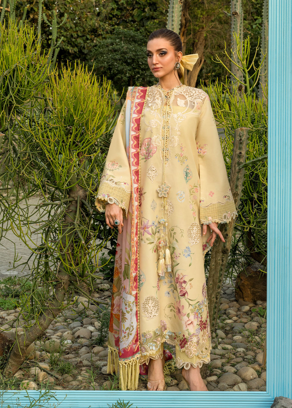 Saira Shakira | Bloom Lawn | MAELLE 1A - Luxury Dress - available at Maria Faisal in UK and USA.