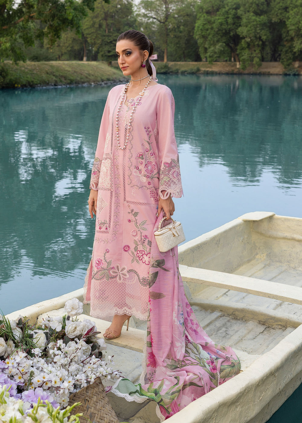 Saira Shakira | Bloom Lawn | IRIS 1A - Luxury Dress - available at Maria Faisal in UK and USA.