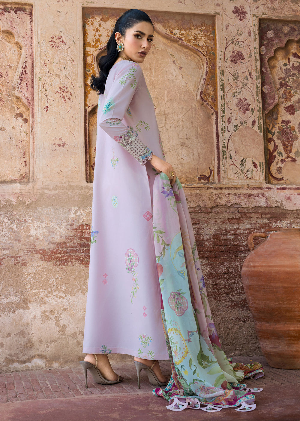 Saira Shakira | Bloom Lawn | MAELLE 1B - Luxury Dress - available at Maria Faisal in UK and USA.