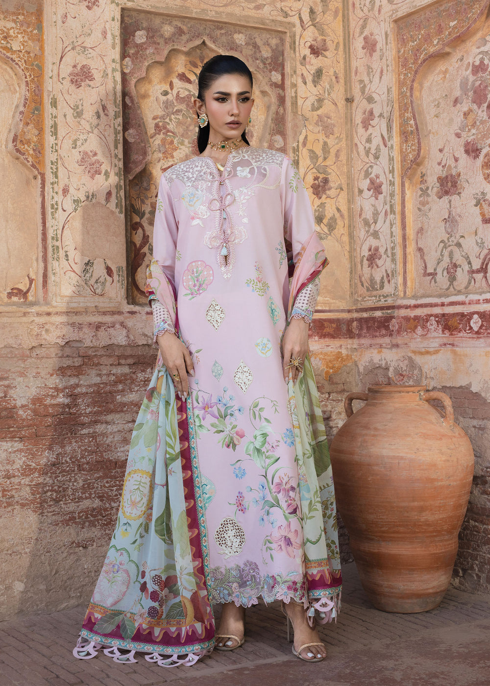Saira Shakira | Bloom Lawn | MAELLE 1B - Luxury Dress - available at Maria Faisal in UK and USA.