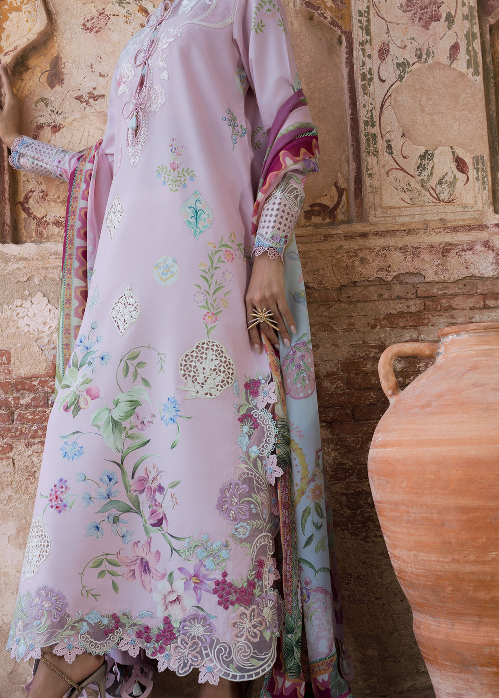 Saira Shakira | Bloom Lawn | MAELLE 1B - Luxury Dress - available at Maria Faisal in UK and USA.