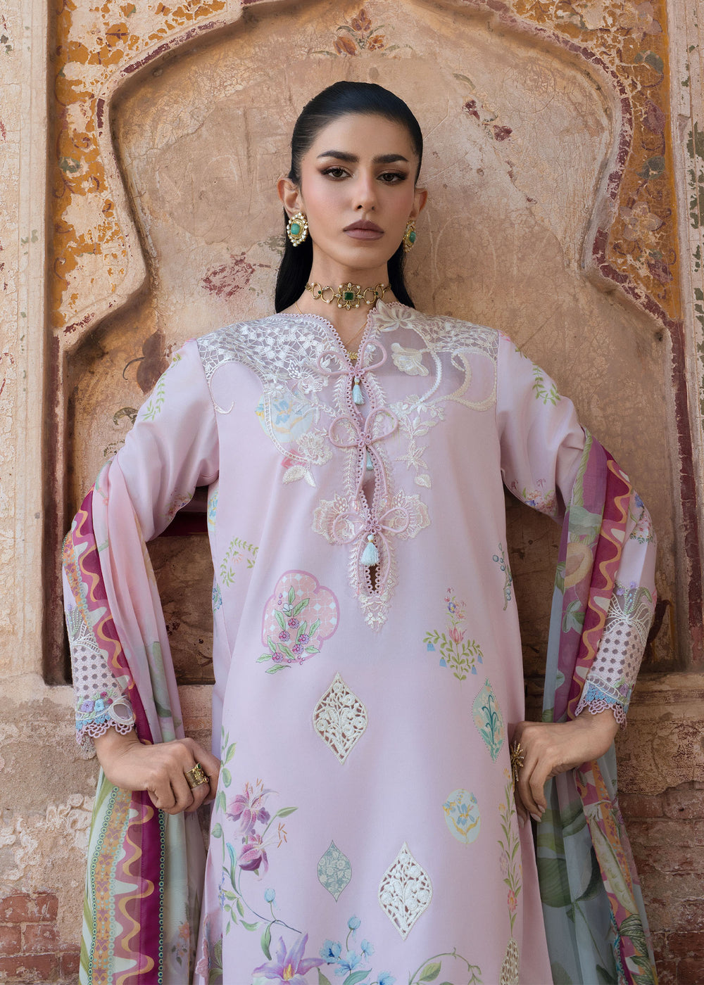 Saira Shakira | Bloom Lawn | MAELLE 1B - Luxury Dress - available at Maria Faisal in UK and USA.