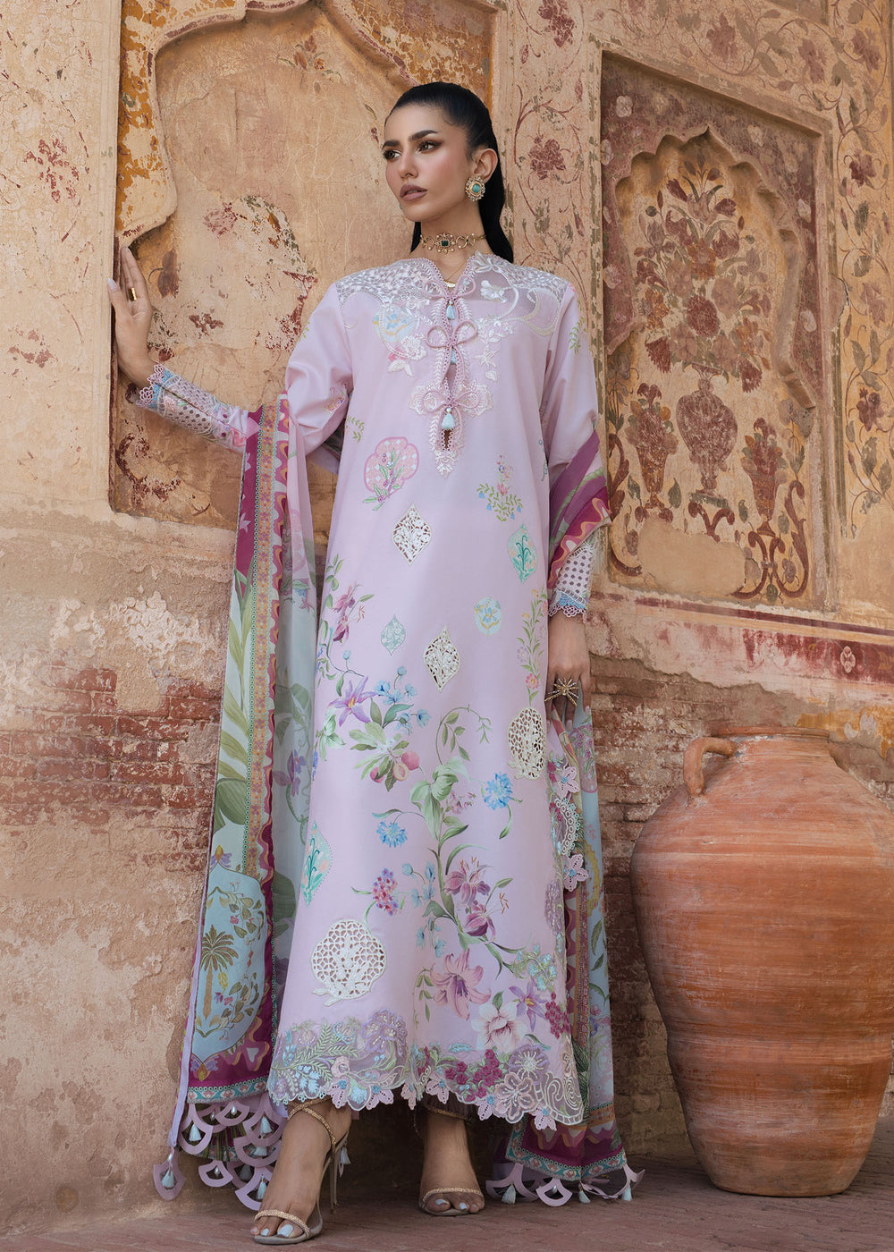 Saira Shakira | Bloom Lawn | MAELLE 1B - Luxury Dress - available at Maria Faisal in UK and USA.