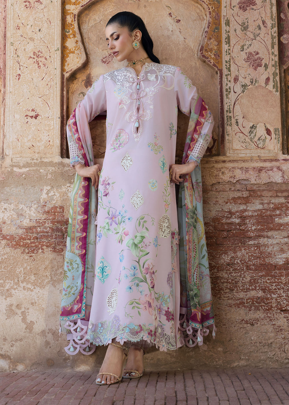 Saira Shakira | Bloom Lawn | MAELLE 1B - Luxury Dress - available at Maria Faisal in UK and USA.