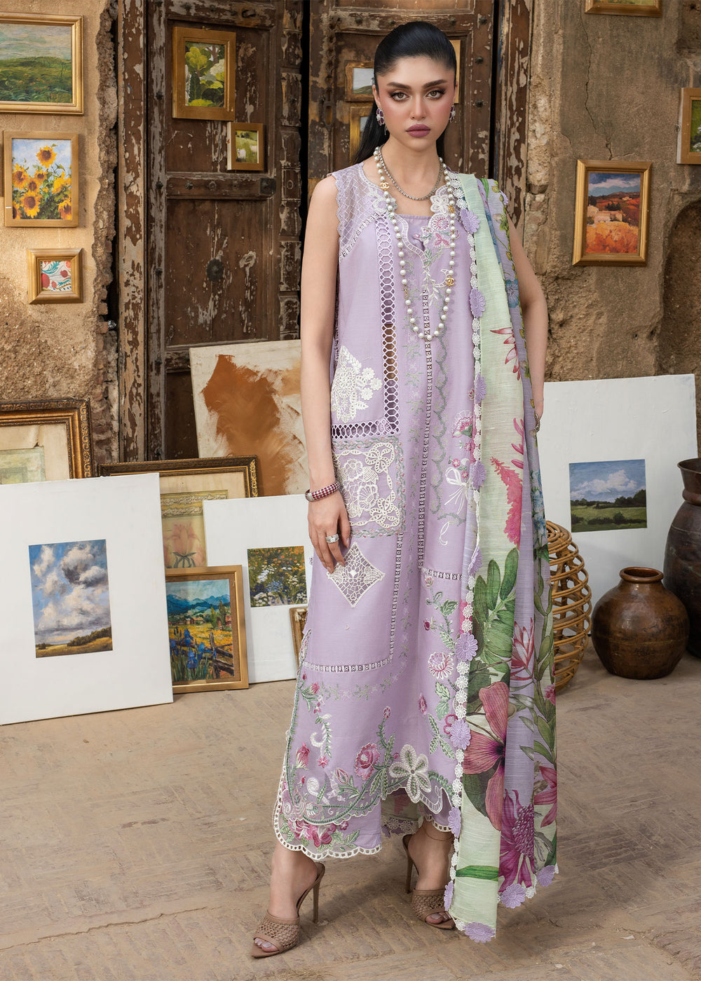 Saira Shakira | Bloom Lawn | IRIS 1B - Luxury Dress - available at Maria Faisal in UK and USA.