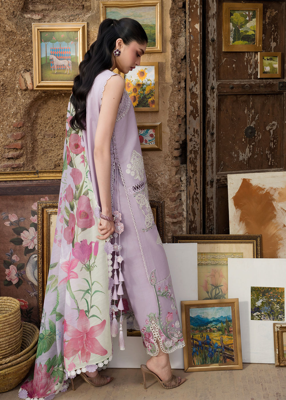 Saira Shakira | Bloom Lawn | IRIS 1B - Luxury Dress - available at Maria Faisal in UK and USA.