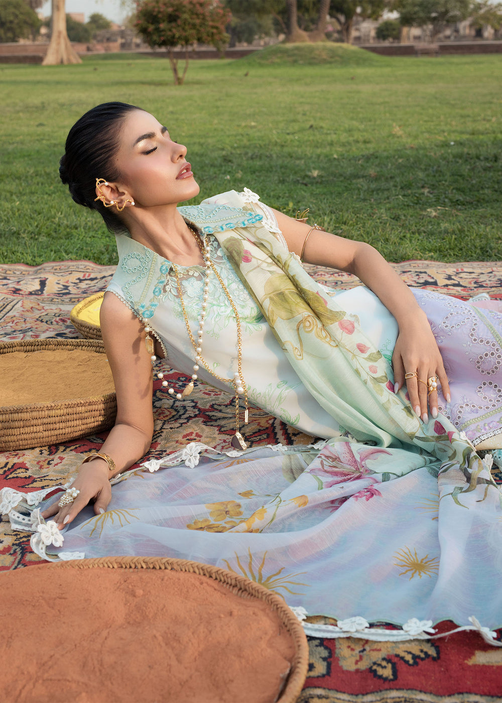 Saira Shakira | Bloom Lawn | AVA 1A - Luxury Dress - available at Maria Faisal in UK and USA.