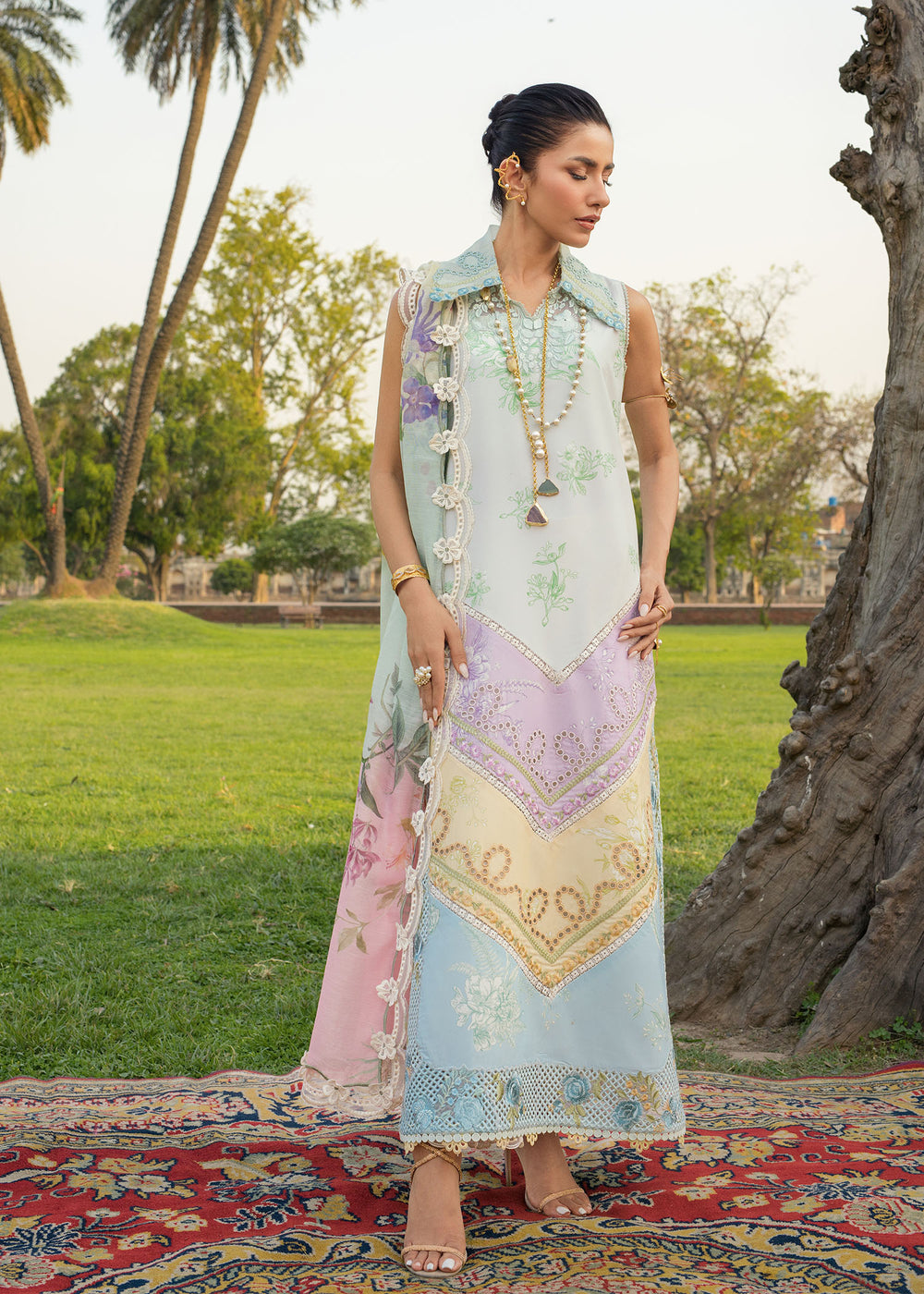Saira Shakira | Bloom Lawn | AVA 1A - Luxury Dress - available at Maria Faisal in UK and USA.