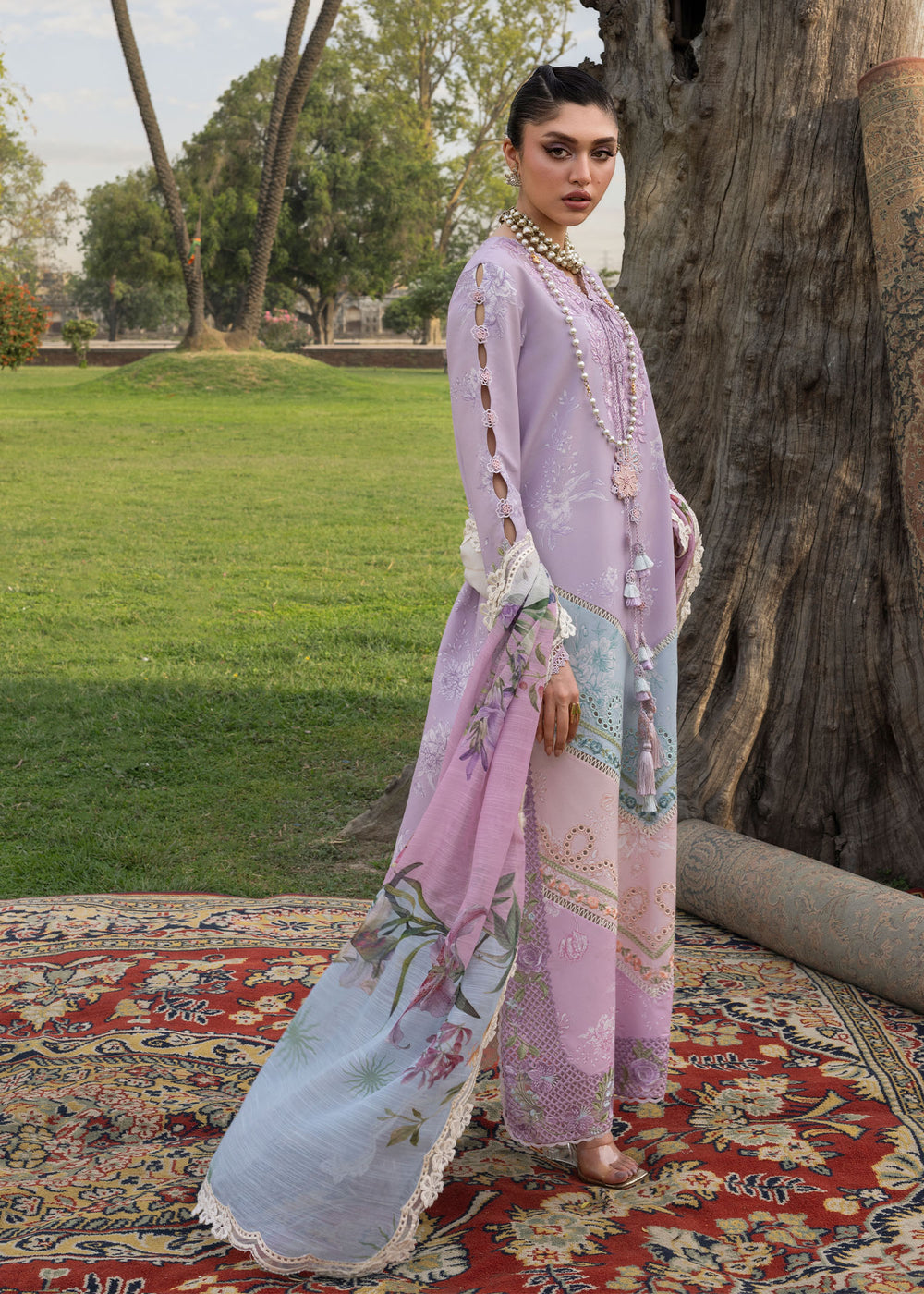 Saira Shakira | Bloom Lawn | AVA 1B - Luxury Dress - available at Maria Faisal in UK and USA.
