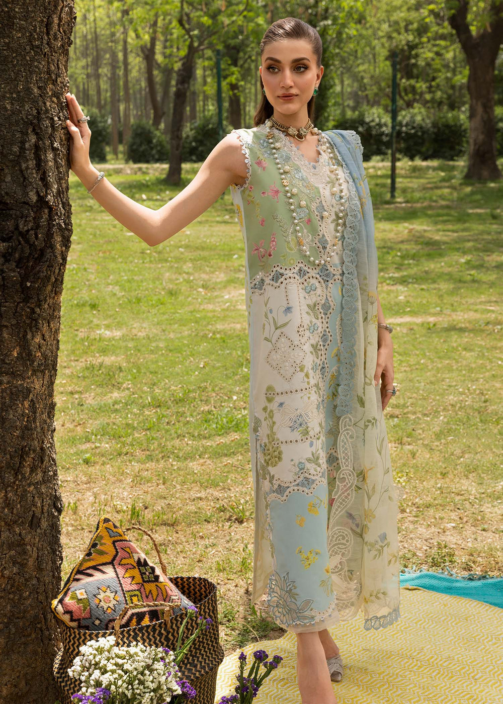 Saira Shakira | Bloom Lawn | LANA 1A - Luxury Dress - available at Maria Faisal in UK and USA.