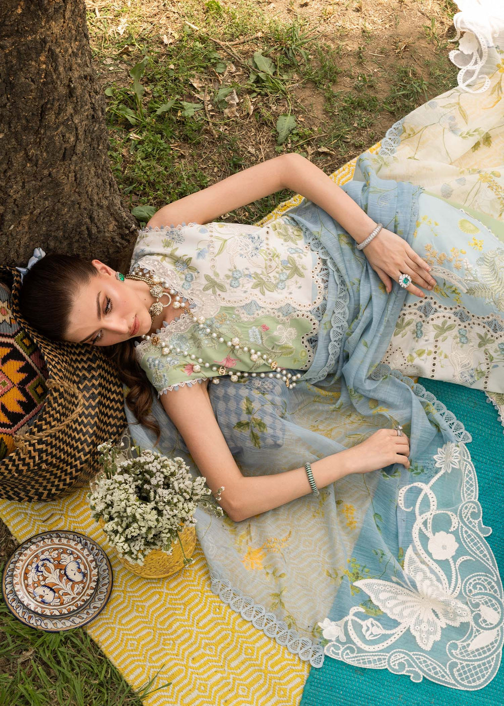 Saira Shakira | Bloom Lawn | LANA 1A - Luxury Dress - available at Maria Faisal in UK and USA.