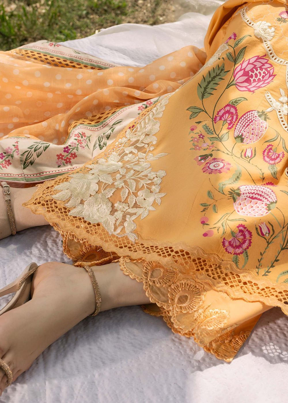 Saira Shakira | Bloom Lawn | LILY 1B - Luxury Dress - available at Maria Faisal in UK and USA.