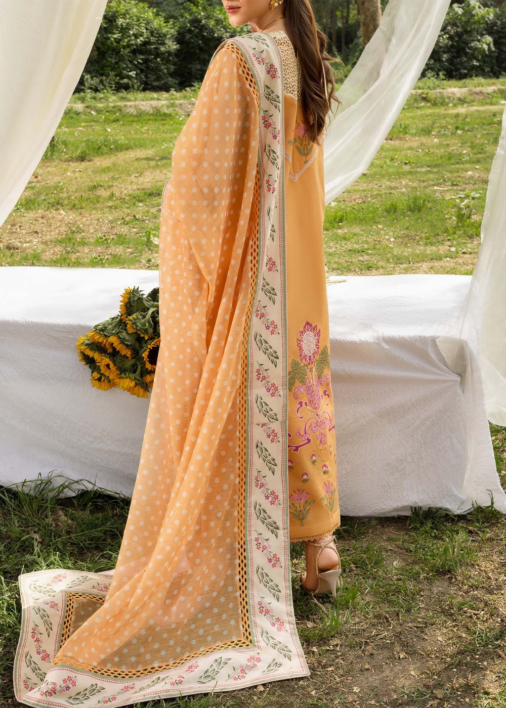 Saira Shakira | Bloom Lawn | LILY 1B - Luxury Dress - available at Maria Faisal in UK and USA.