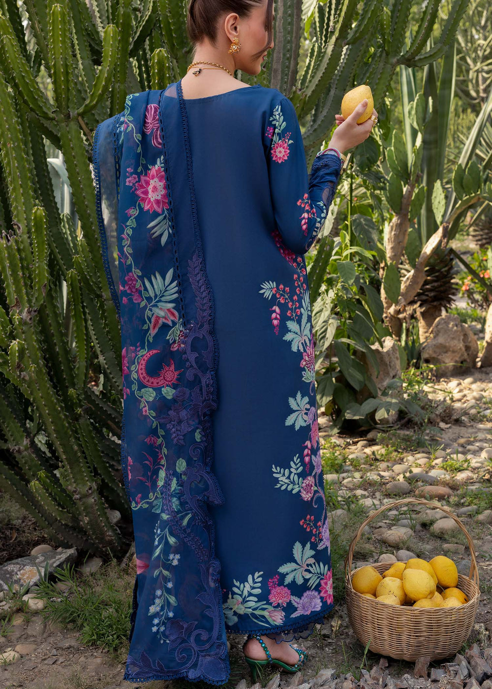 Saira Shakira | Bloom Lawn | ZELIE 1B - Luxury Dress - available at Maria Faisal in UK and USA.