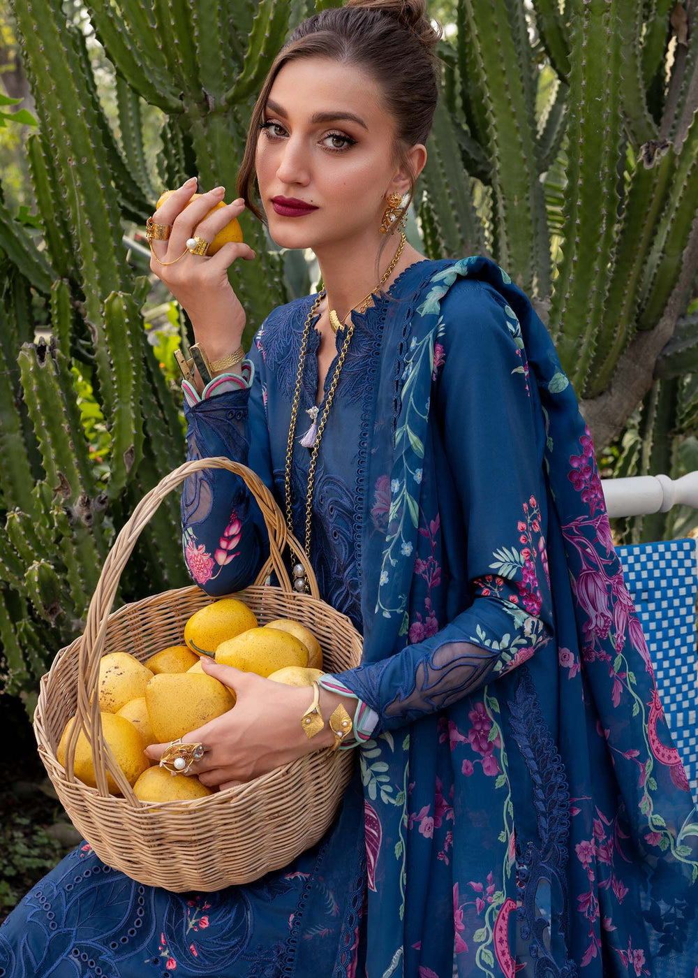Saira Shakira | Bloom Lawn | ZELIE 1B - Luxury Dress - available at Maria Faisal in UK and USA.