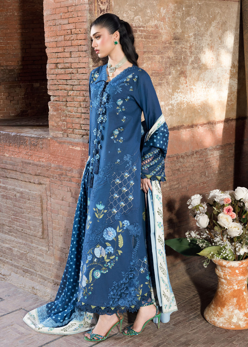 Saira Shakira | Bloom Lawn | LILY 1A - Luxury Dress - available at Maria Faisal in UK and USA.