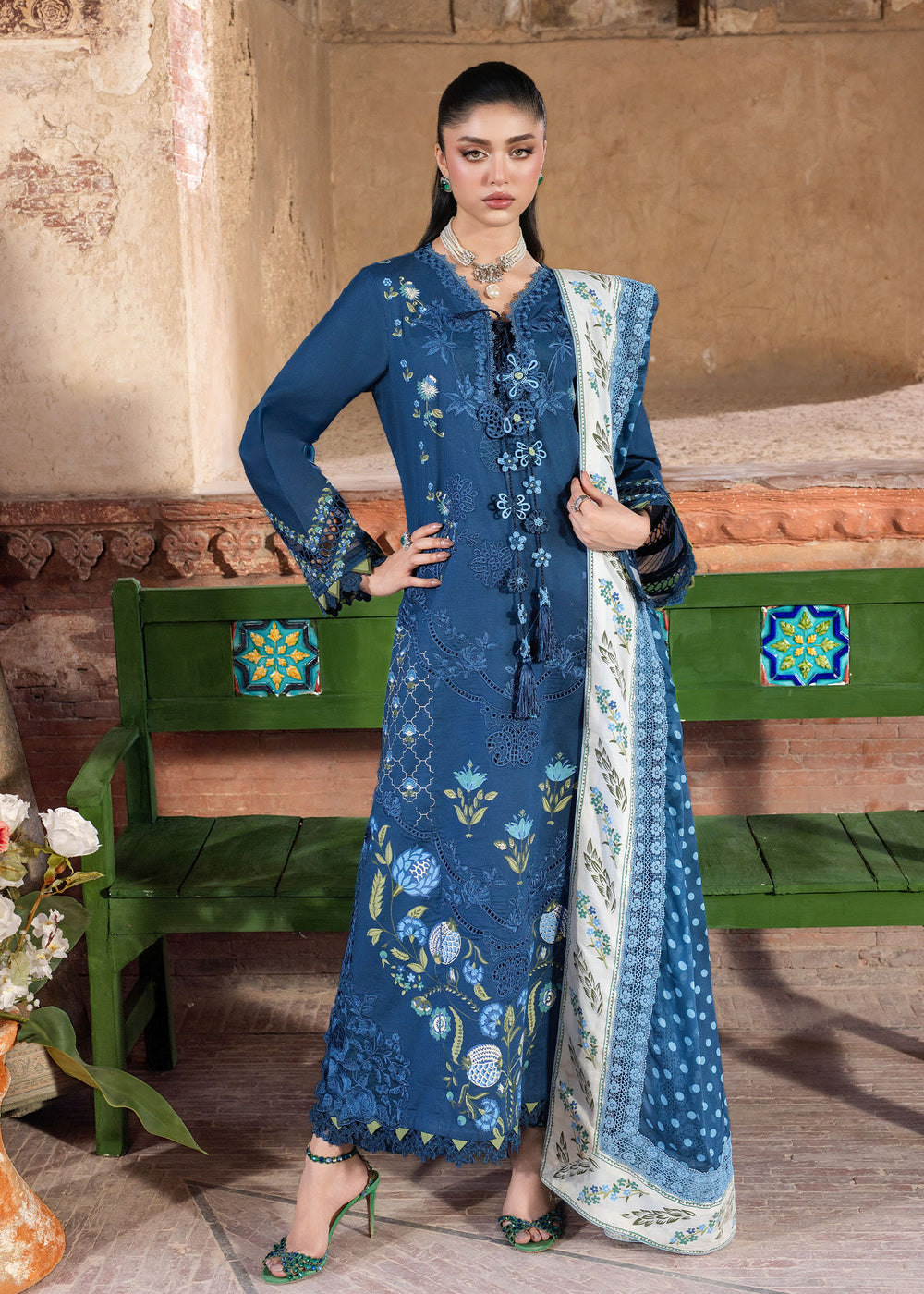 Saira Shakira | Bloom Lawn | LILY 1A - Luxury Dress - available at Maria Faisal in UK and USA.