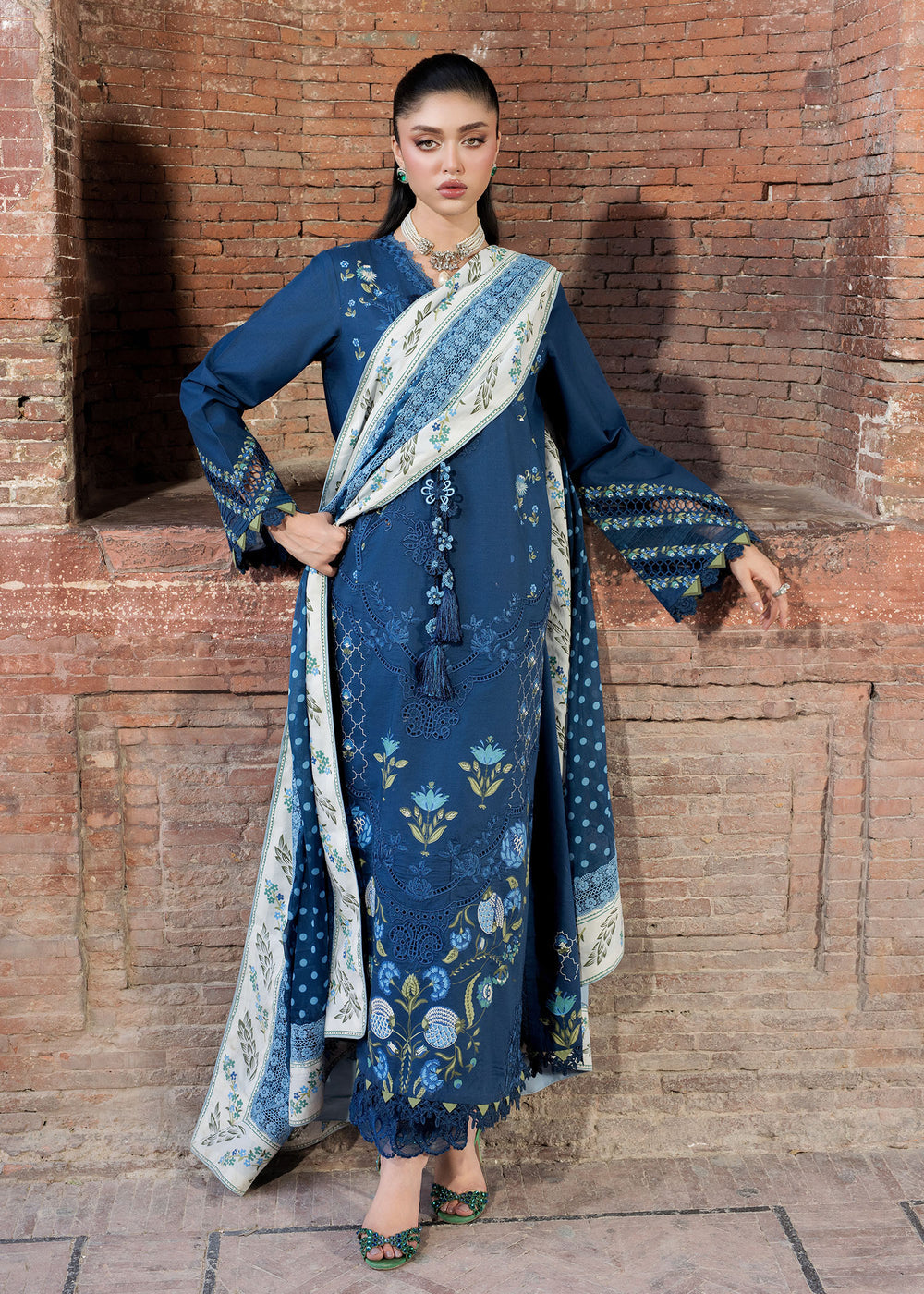 Saira Shakira | Bloom Lawn | LILY 1A - Luxury Dress - available at Maria Faisal in UK and USA.