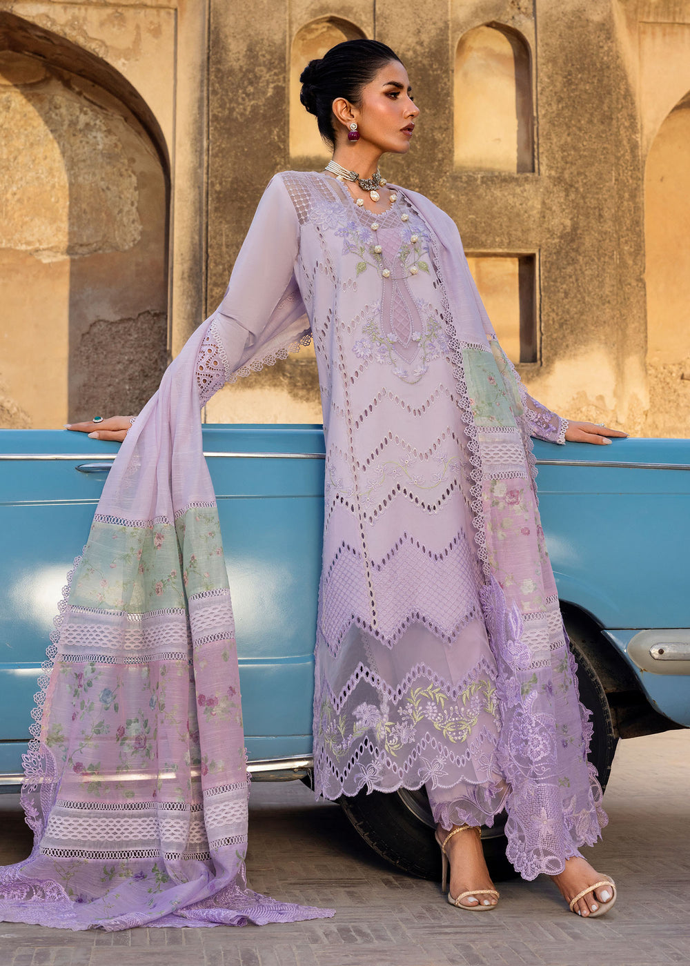 Saira Shakira | Bloom Lawn | AMBRE 1A - Luxury Dress - available at Maria Faisal in UK and USA.