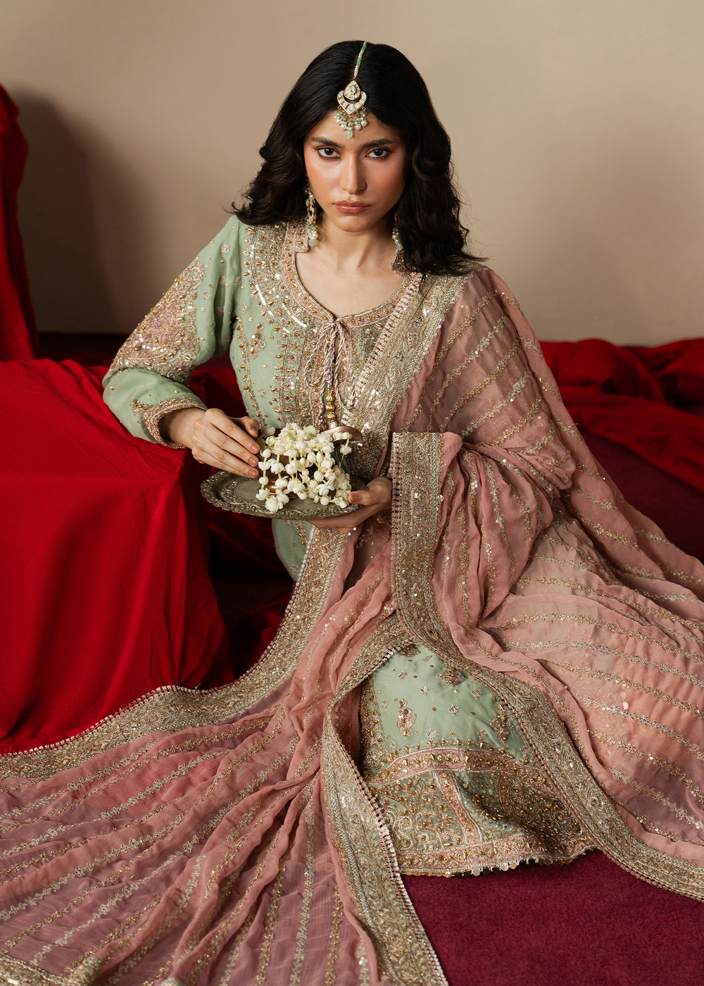 Haseens | Gulal Formals | Mahroza - Formal Dress - available at Maria Faisal in UK and USA.