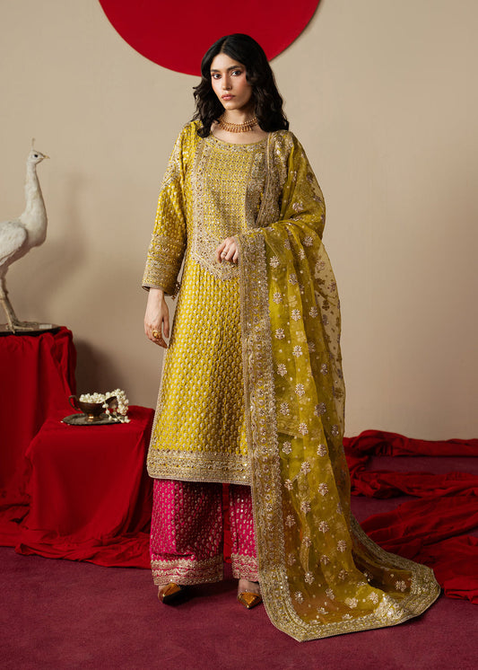 Haseens | Gulal Formals | Zarqam - Formal Dress - available at Maria Faisal in UK and USA.