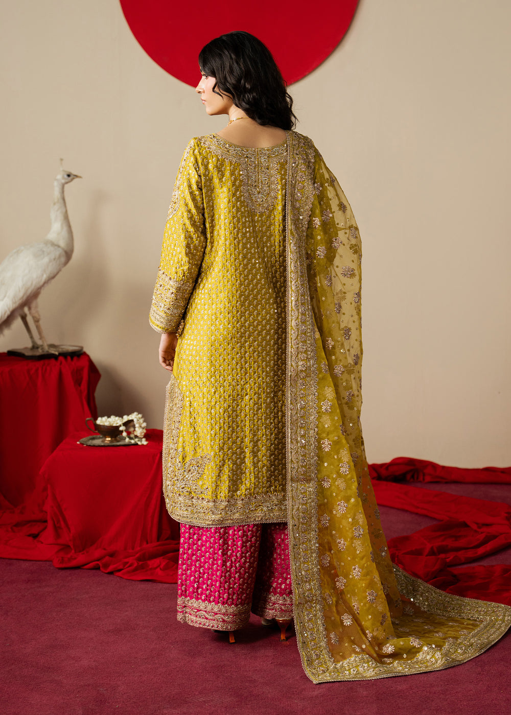 Haseens | Gulal Formals | Zarqam - Formal Dress - available at Maria Faisal in UK and USA.