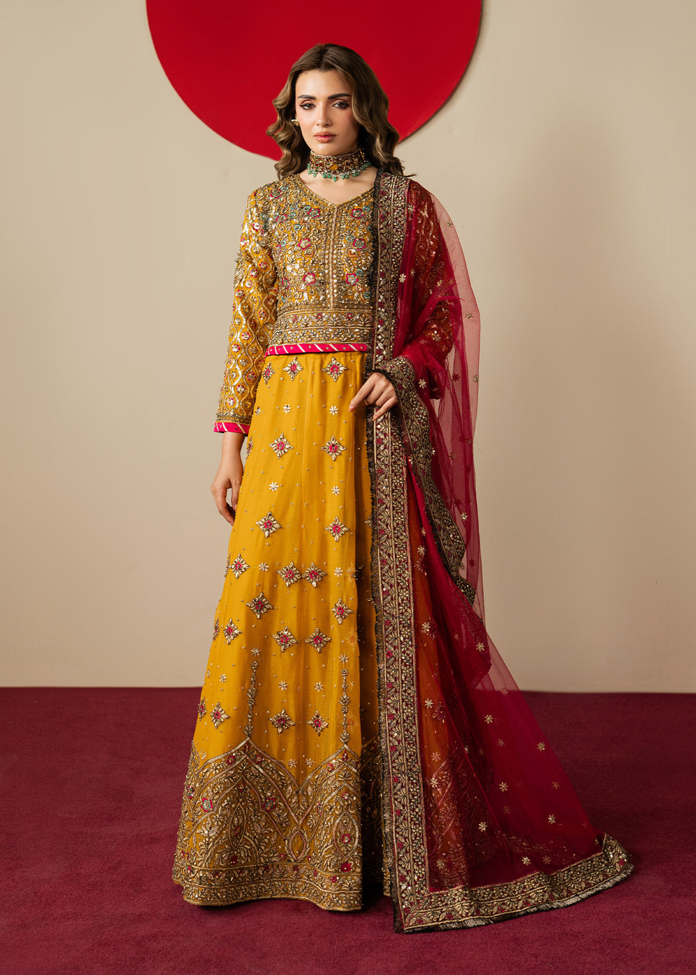 Haseens | Gulal Formals | Mehrun - Formal Dress - available at Maria Faisal in UK and USA.