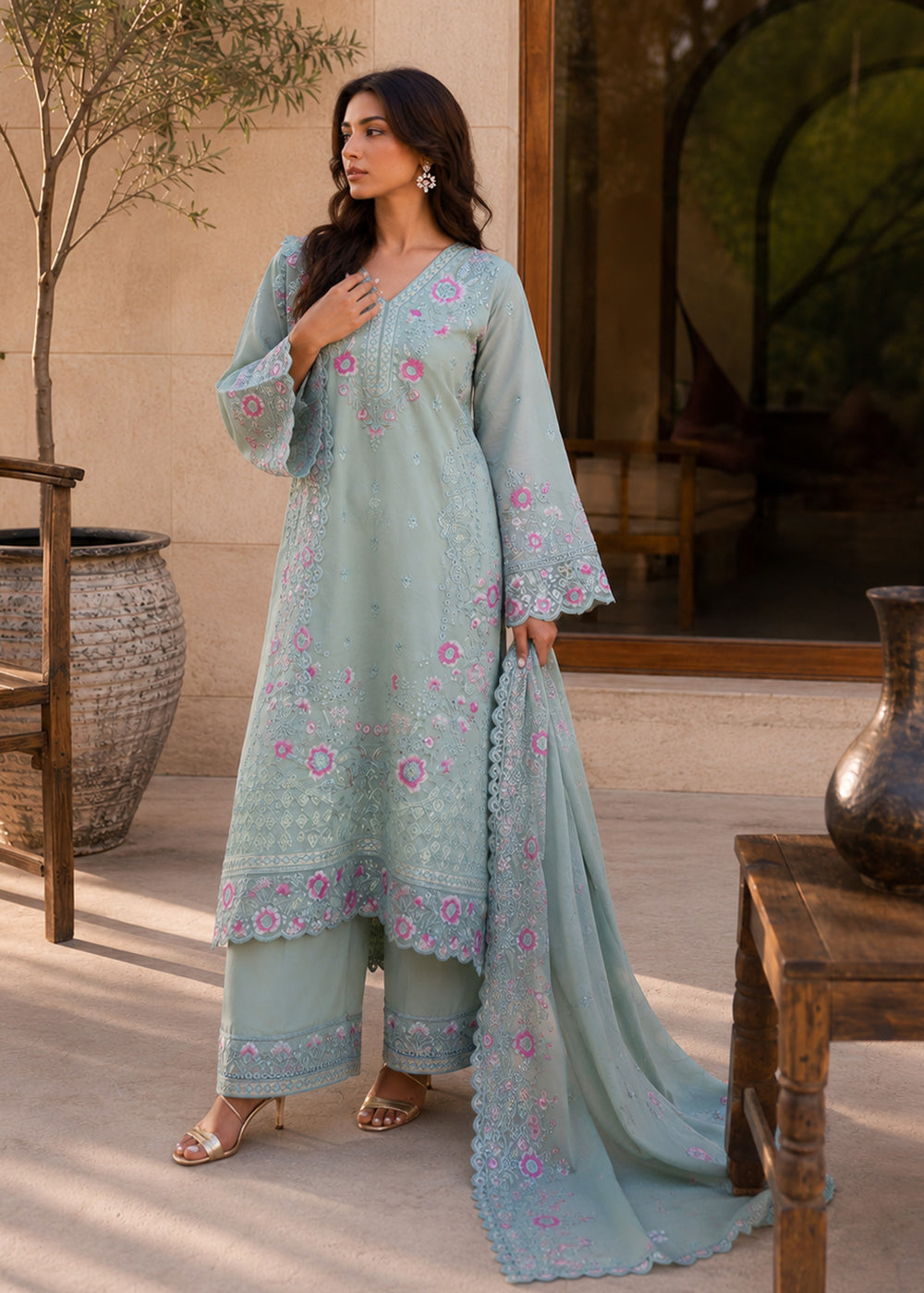 Haseens | Raha Pret | Almas - Luxury Dress - available at Maria Faisal in UK and USA.