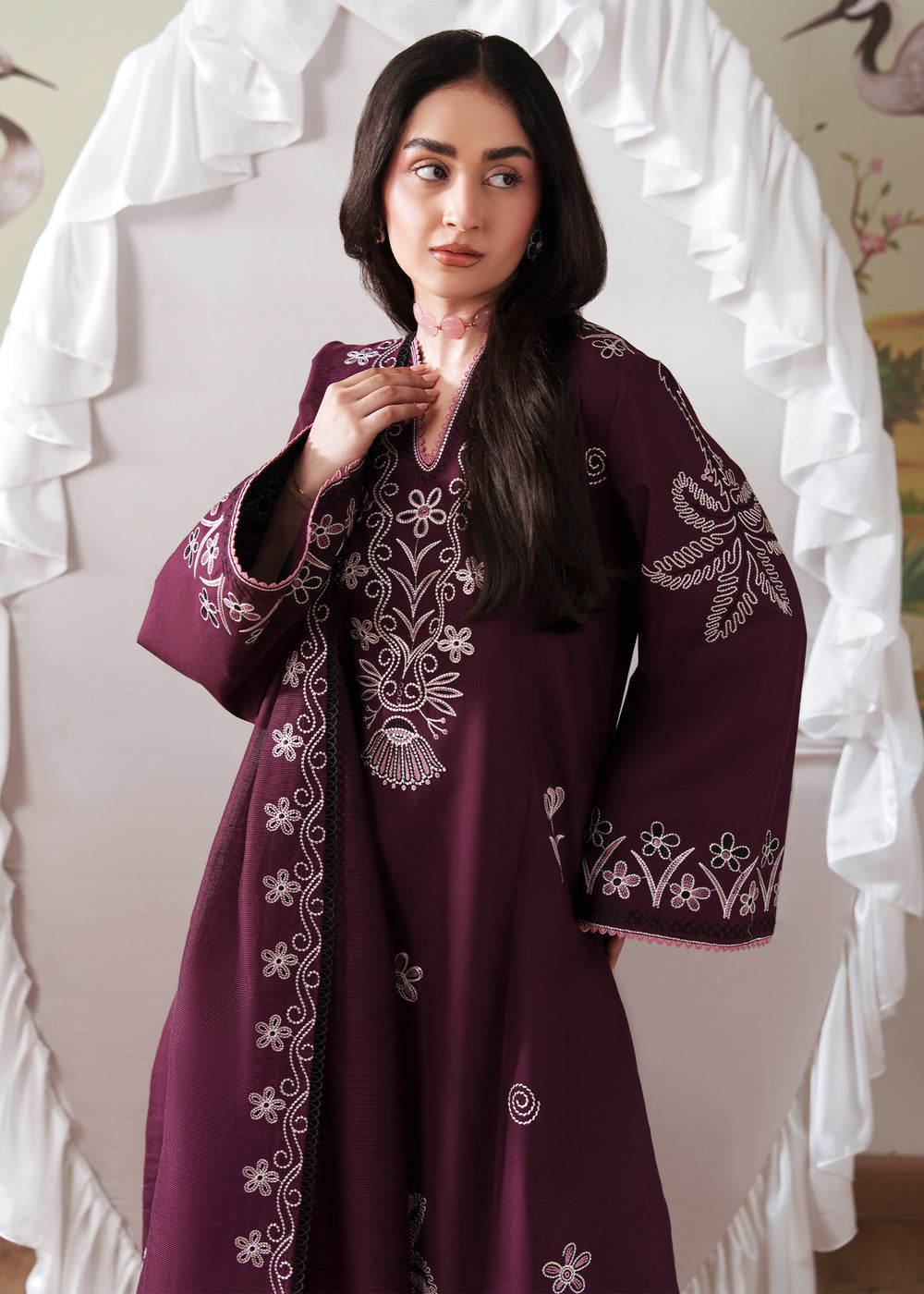Sadaf Fawad Khan | Solace 26 | Whispering Wood - Luxury Dress - available at Maria Faisal in UK and USA.