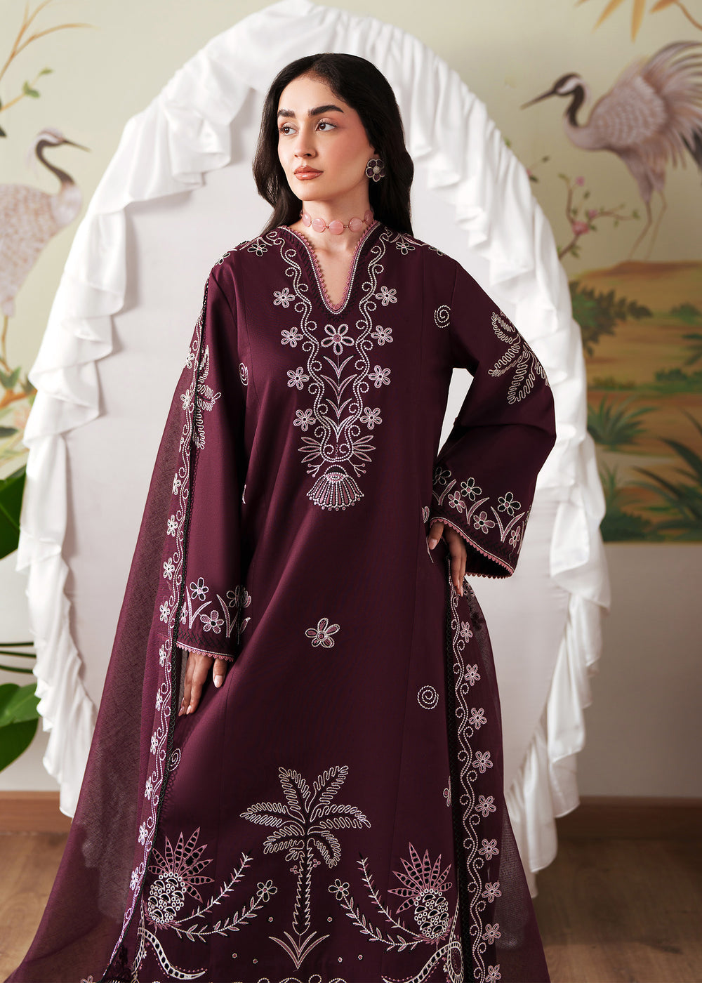 Sadaf Fawad Khan | Solace 26 | Whispering Wood - Luxury Dress - available at Maria Faisal in UK and USA.