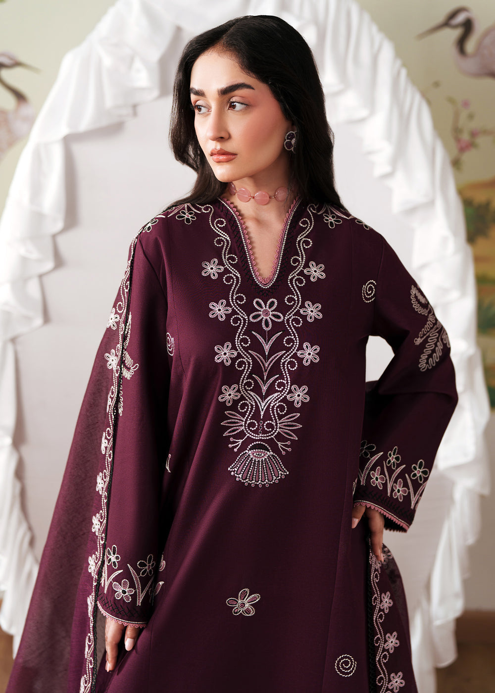 Sadaf Fawad Khan | Solace 26 | Whispering Wood - Luxury Dress - available at Maria Faisal in UK and USA.