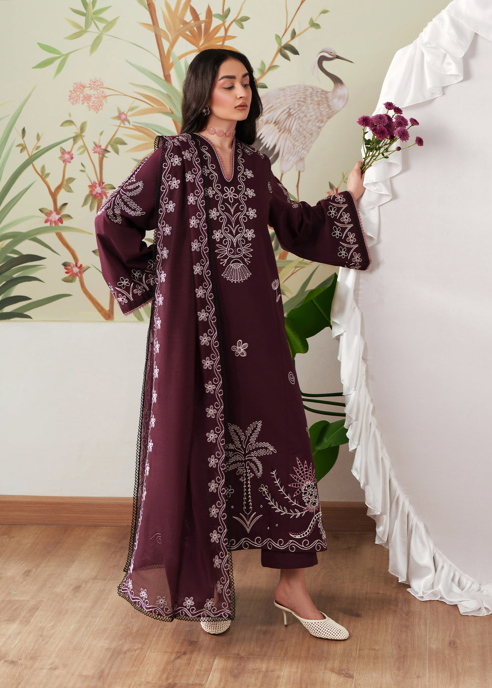 Sadaf Fawad Khan | Solace 26 | Whispering Wood - Luxury Dress - available at Maria Faisal in UK and USA.