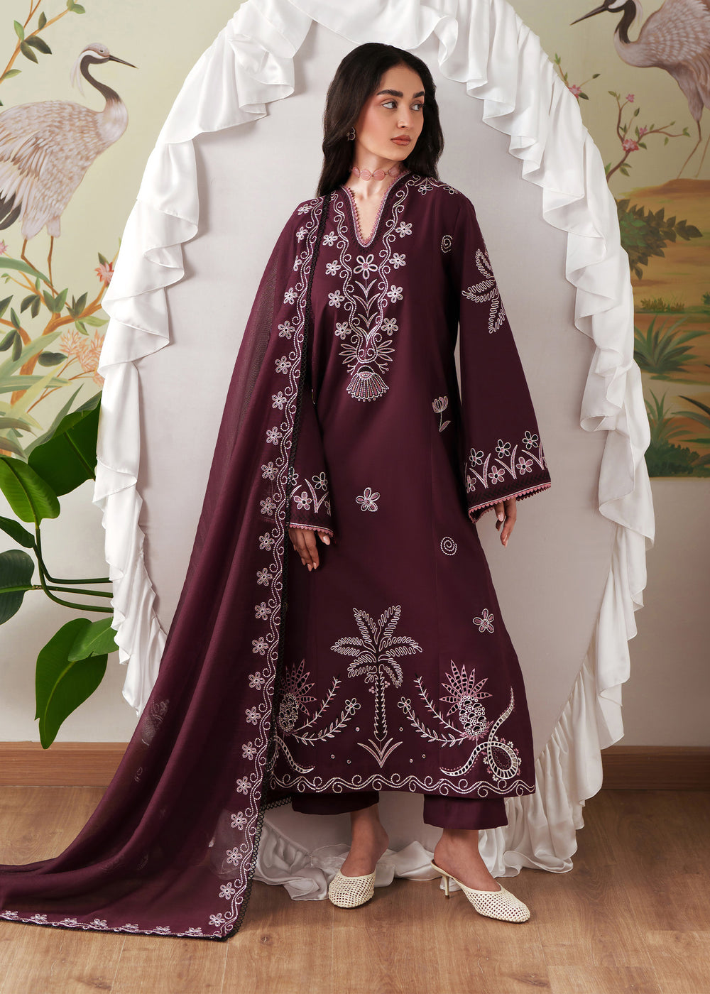 Sadaf Fawad Khan | Solace 26 | Whispering Wood - Luxury Dress - available at Maria Faisal in UK and USA.
