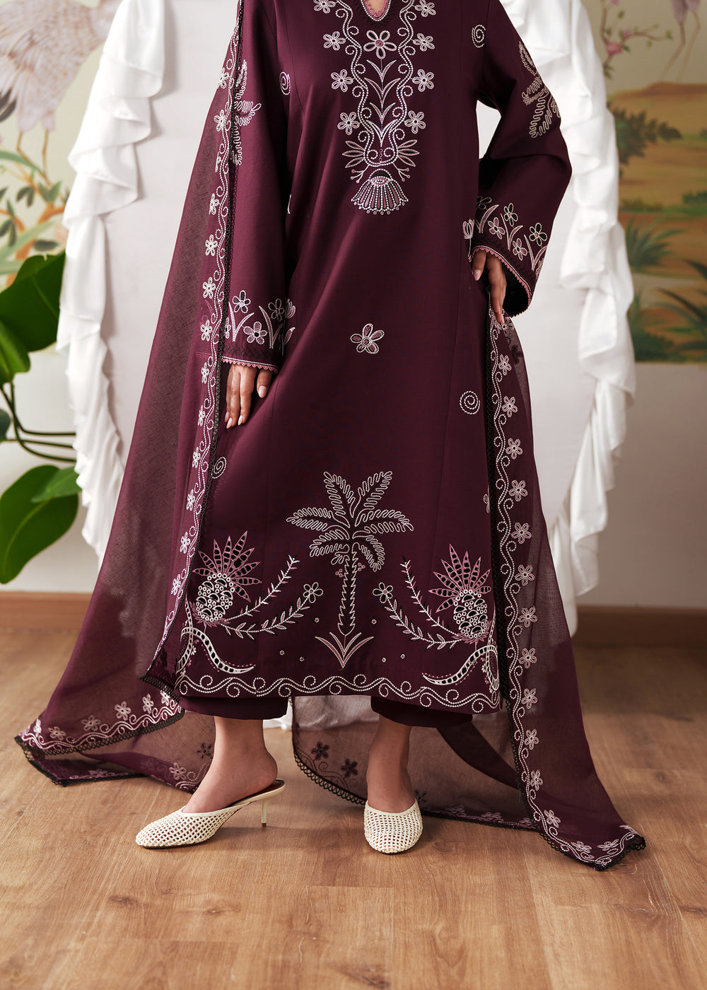 Sadaf Fawad Khan | Solace 26 | Whispering Wood - Luxury Dress - available at Maria Faisal in UK and USA.