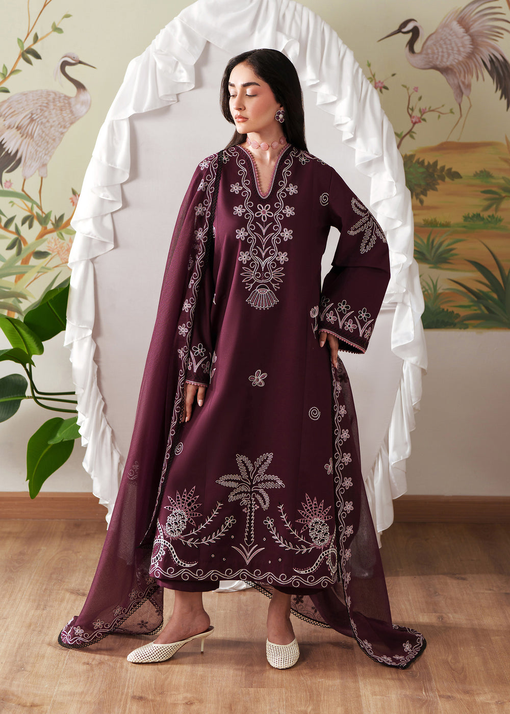 Sadaf Fawad Khan | Solace 26 | Whispering Wood - Luxury Dress - available at Maria Faisal in UK and USA.