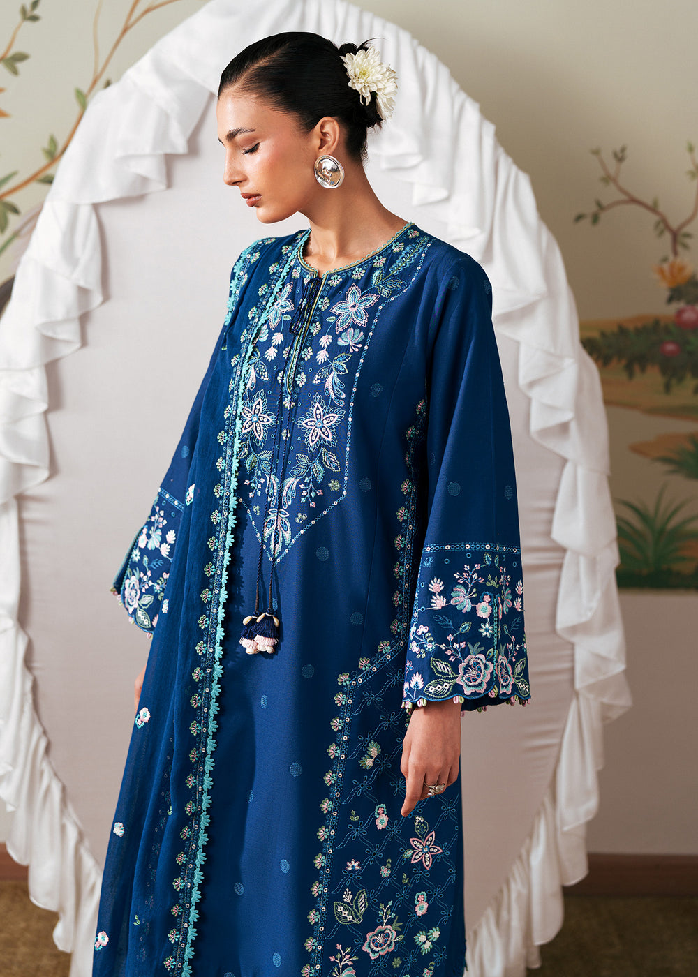 Sadaf Fawad Khan | Solace 26 |Tulip Turn - Luxury Dress - available at Maria Faisal in UK and USA.