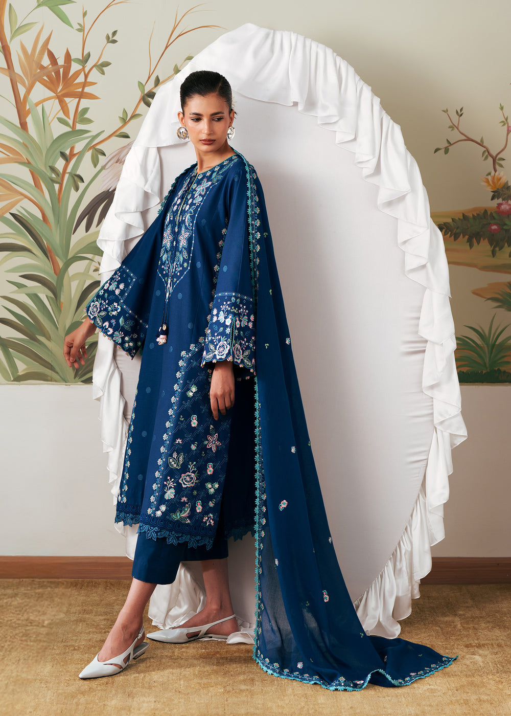Sadaf Fawad Khan | Solace 26 |Tulip Turn - Luxury Dress - available at Maria Faisal in UK and USA.