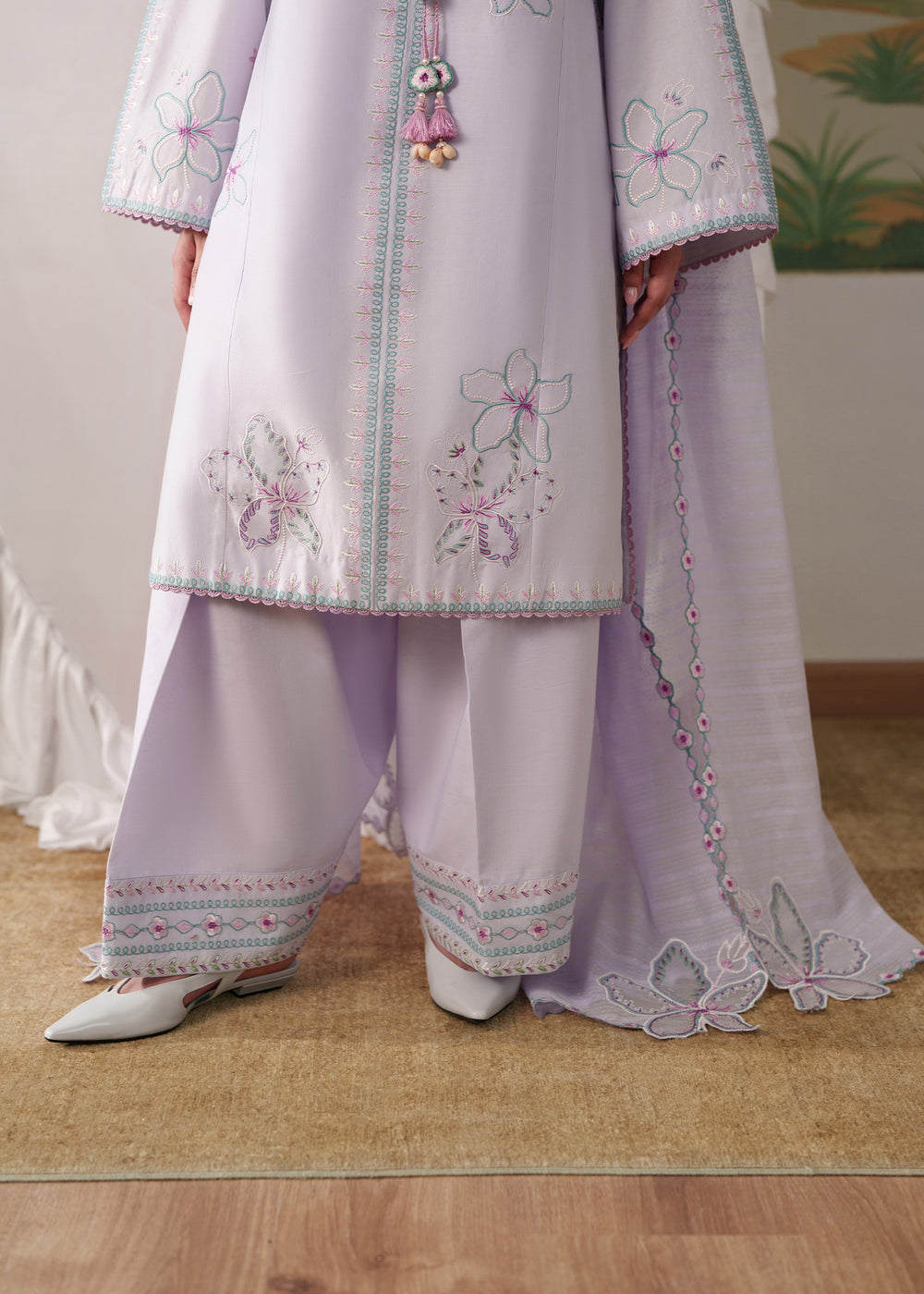 Sadaf Fawad Khan | Solace 26 |Lavender Lane - Luxury Dress - available at Maria Faisal in UK and USA.