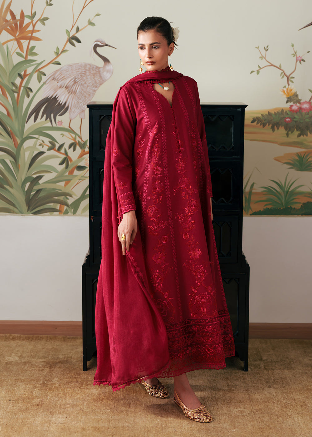 Sadaf Fawad Khan | Eva Luxury Pret 26 | Rose Root - Luxury Dress - available at Maria Faisal in UK and USA.