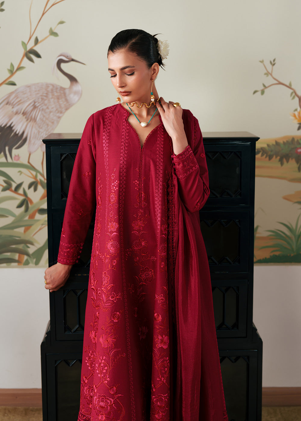 Sadaf Fawad Khan | Eva Luxury Pret 26 | Rose Root - Luxury Dress - available at Maria Faisal in UK and USA.