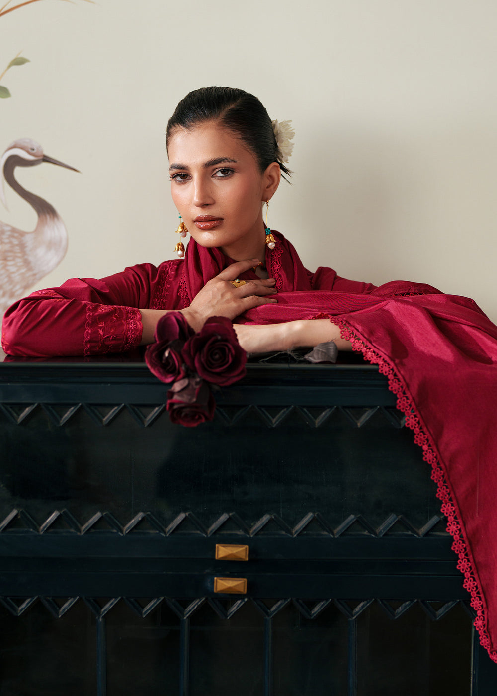 Sadaf Fawad Khan | Eva Luxury Pret 26 | Rose Root - Luxury Dress - available at Maria Faisal in UK and USA.