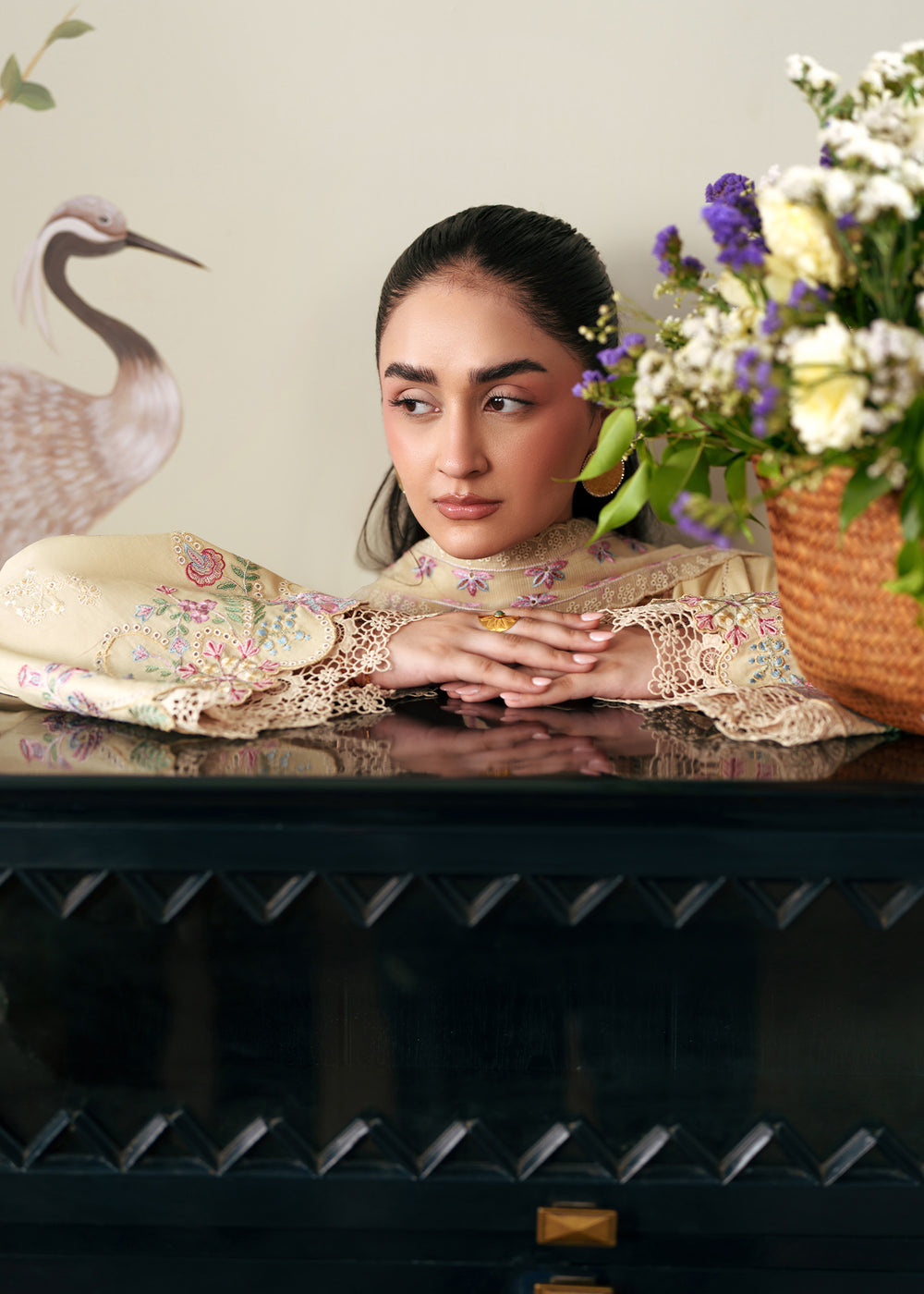Sadaf Fawad Khan | Solace 26 | Camelia - Luxury Dress - available at Maria Faisal in UK and USA.