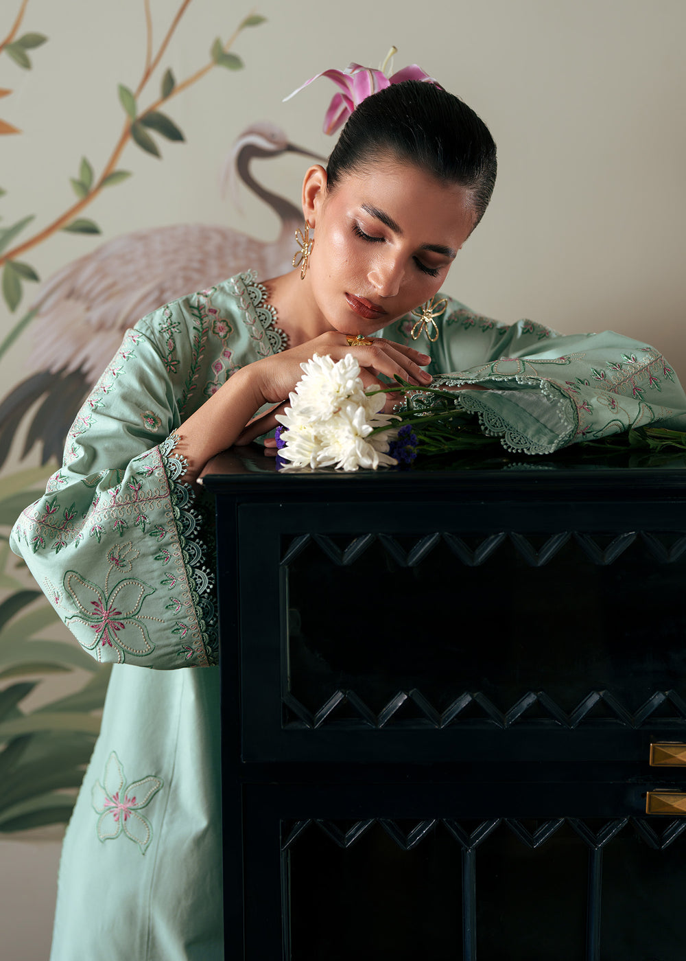 Sadaf Fawad Khan | Solace 26 | Misty Morning - Luxury Dress - available at Maria Faisal in UK and USA.