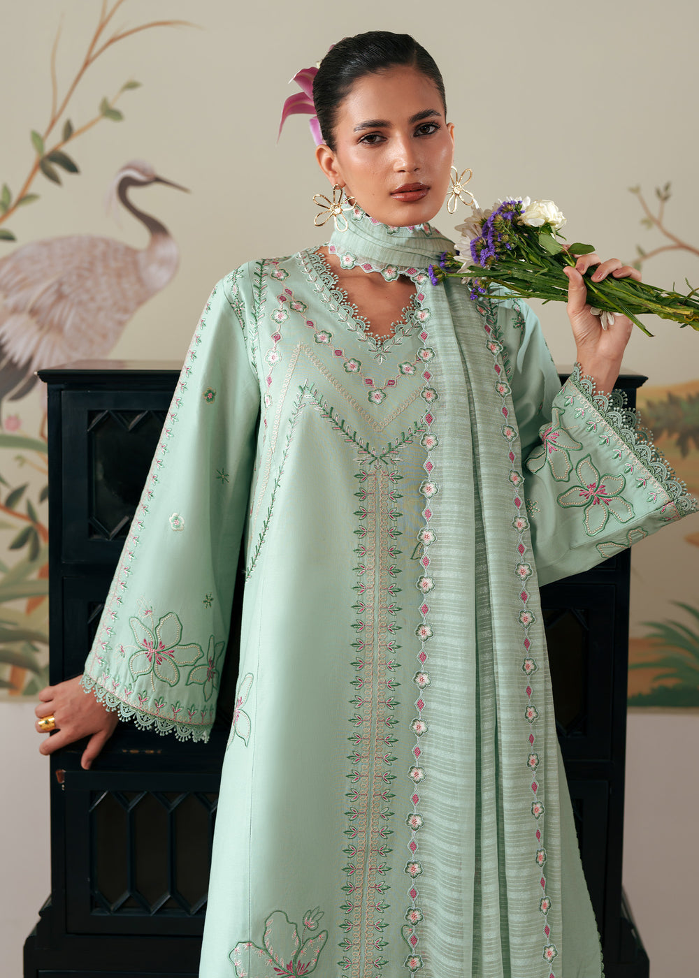 Sadaf Fawad Khan | Solace 26 | Misty Morning - Luxury Dress - available at Maria Faisal in UK and USA.