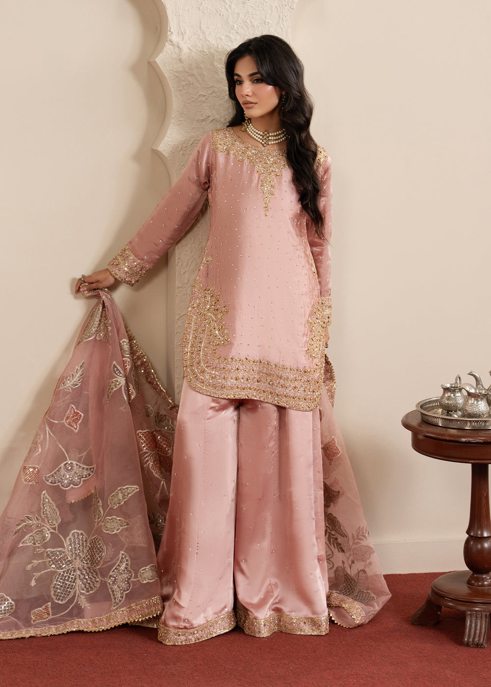 Haseens | Sakhiyan Formals | Munezza - Formal Dress - available at Maria Faisal in UK and USA.