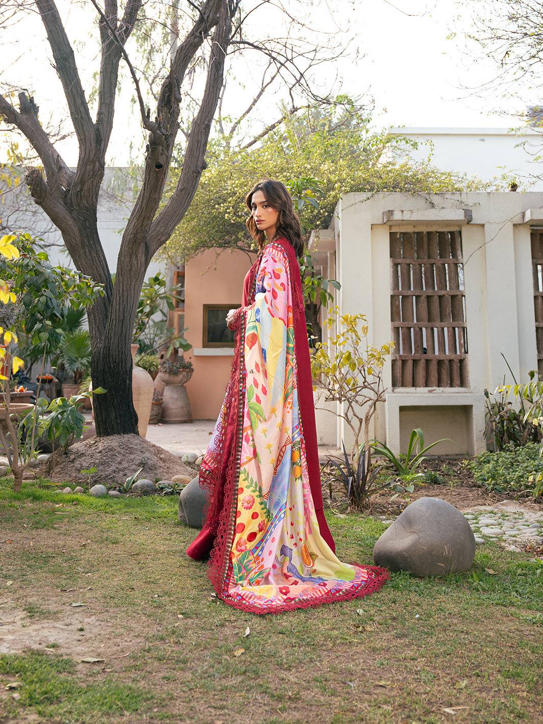 Bin Ilyas | Hazel Printed Lawn 25 | 2071 - B by Maria Faisal - Registered Vendor of : Bin Ilyas - type : Ladies Clothes - 100% original wedding dresses