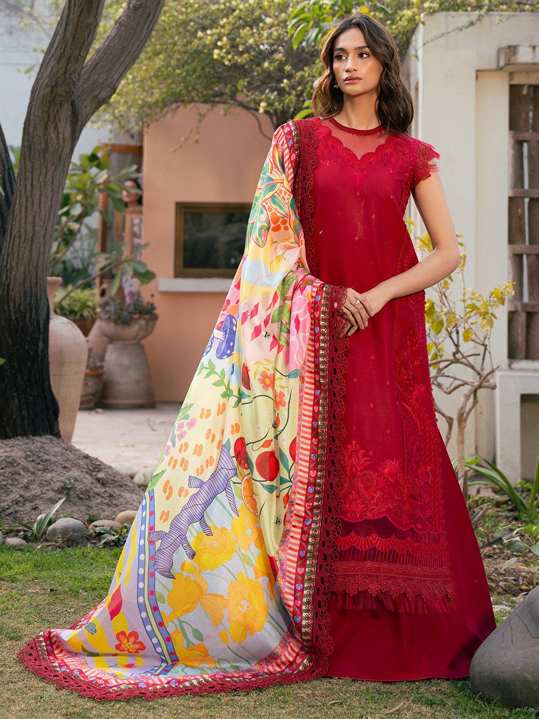 Bin Ilyas | Hazel Printed Lawn 25 | 2071 - B by Maria Faisal - Registered Vendor of : Bin Ilyas - type : Ladies Clothes - 100% original wedding dresses